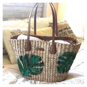 Michael Kors Large Trapezoid Tote palm Tree